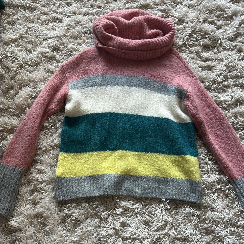 Loft Striped Turtleneck Sweater